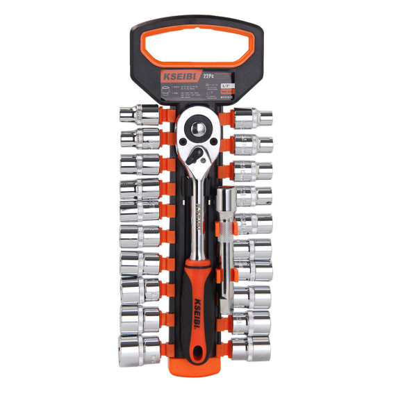 Chei Tubulare Hexagonale și Clichet 1/2", Set 22 buc. | KSEIBI