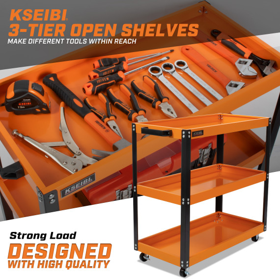 Premium Heavy-Duty Steel Utility Service Cart for Industrial Use | KSEIBI