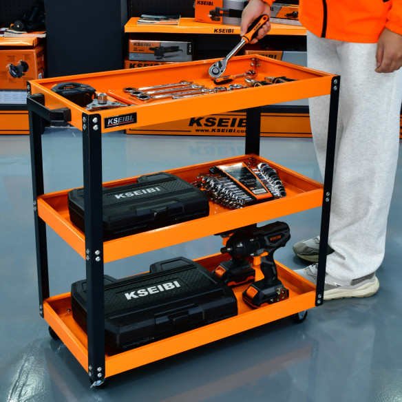 Premium Heavy-Duty Steel Utility Service Cart for Industrial Use | KSEIBI