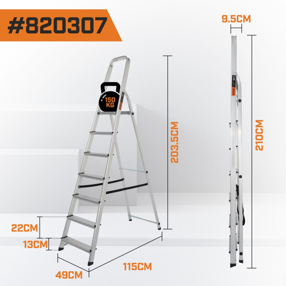 Scala domestica in alluminio leggera e resistente per casa | KSEIBI