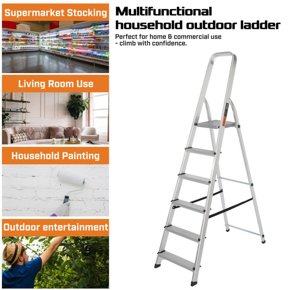 Escada Residencial de Alumínio Antiderrapante 3 Degraus | KSEIBI