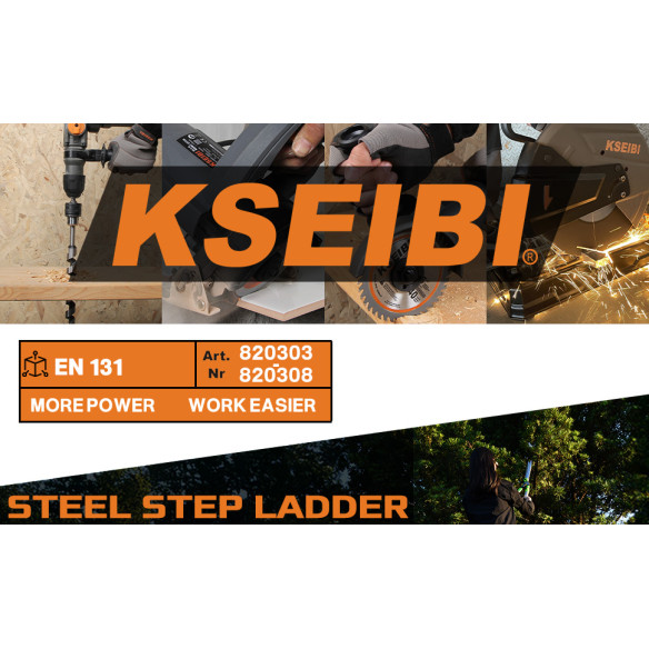 Scară telescopică aluminiu 2x7 trepte, compactă și sigură | KSEIBI