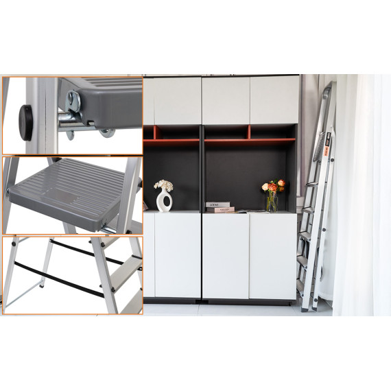 Household Aluminum Ladder – Lightweight Folding Step Stool | KSEIBI