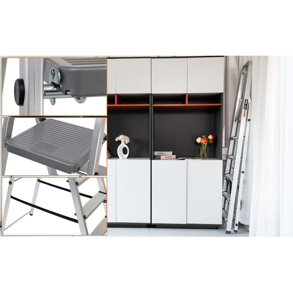 Échelle domestique en aluminium robuste 2–5 m, légère et sécurisée | KSEIBI
