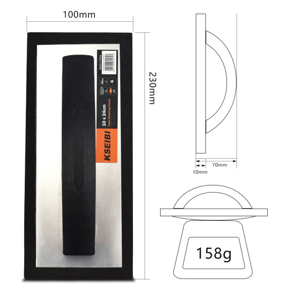 Llana de enlucir de espuma/negra de alta calidad | KSEIBI