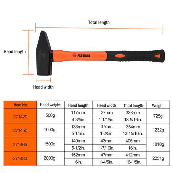 Marteau d'ingénieur/ProGrip de qualité supérieure pour travaux de construction | KSEIBI