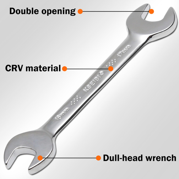 High-Quality Double Open End Wrench Set 8-Pc for Versatile Use | KSEIBI