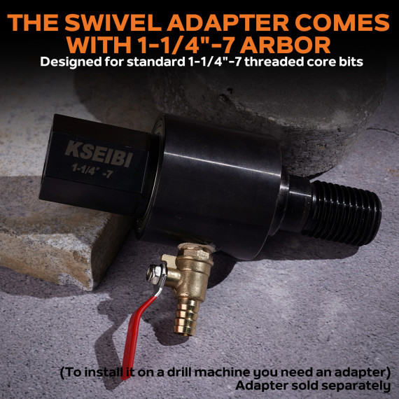 Adaptor de rotire a apei pentru nucleul umed cu diamant 1-1/4"-7 pentru lucrări eficiente | KSEIBI