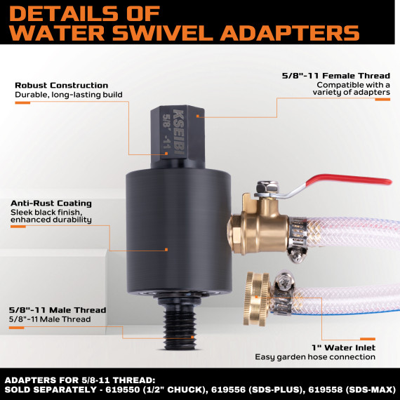 高品質なダイヤモンドウェットコアウォータースイベルアダプターをご紹介 | KSEIBI