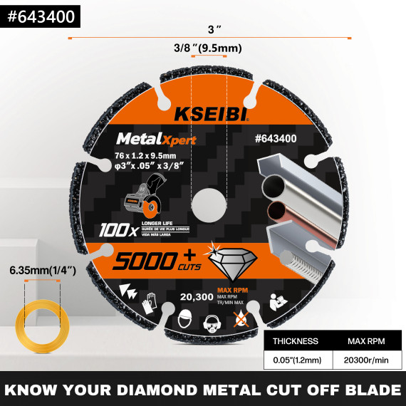 Lama de taiere metalica cu diamant - Cele mai bune instrumente pentru lucrul cu metal | KSEIBI