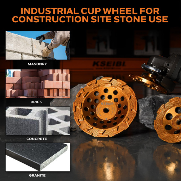 High-Quality Diamond Cup Grinding Wheel with Z-Segment and Integrated Flange | KSEIBI