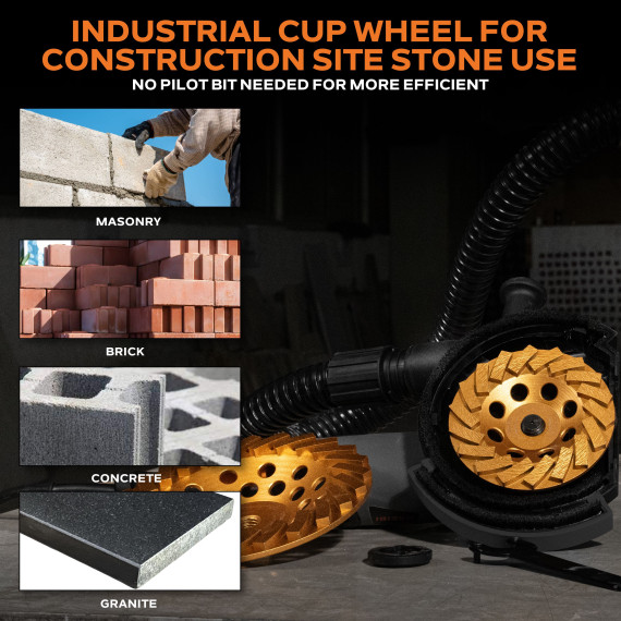 Rueda de copa diamantada turbo con brida para cortar cerámica | KSEIBI