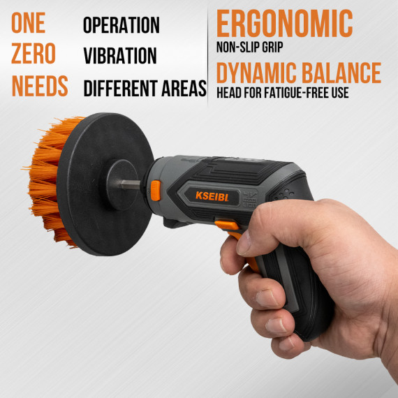 Spazzole pulizia per trapano 1/4" attacco esagonale, set 3 pz | KSEIBI