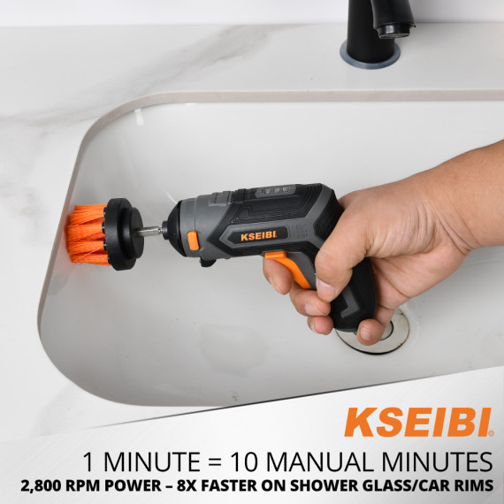 Bohrmaschinen-Reinigungsbürsten 1/4" Sechskantaufnahme 3er-Set | KSEIBI