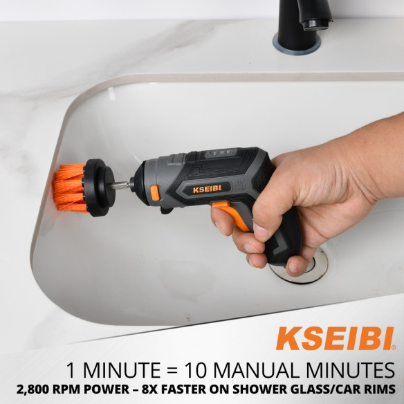 Perii de curățare bormașină hex 1/4" set 3 buc. | KSEIBI