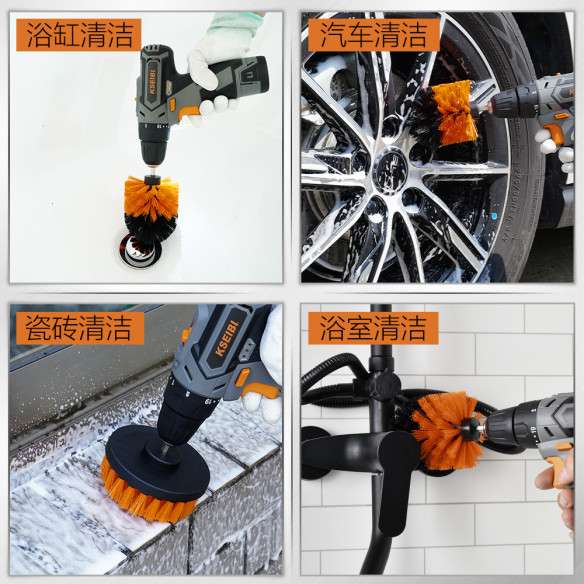 Brosse de nettoyage pour perceuse 1/4" (6,35 mm) — 3 pcs | KSEIBI