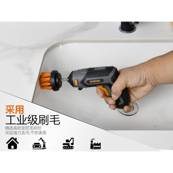 Perii de curățare bormașină hex 1/4" set 3 buc. | KSEIBI