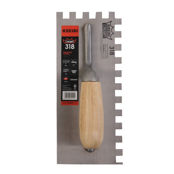 Hochwertige Krone Putzkelle mit Holzgriff für glatte Oberflächen | KSEIBI