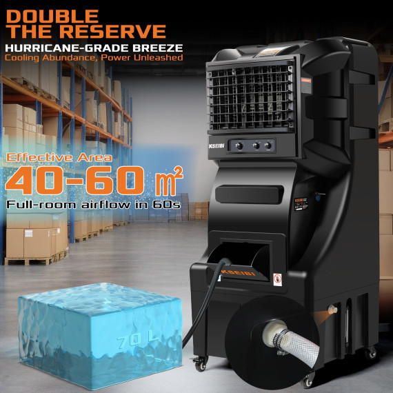 Răcitor de aer evaporativ KAC 35-70 M, 70 L, 350 W | KSEIBI