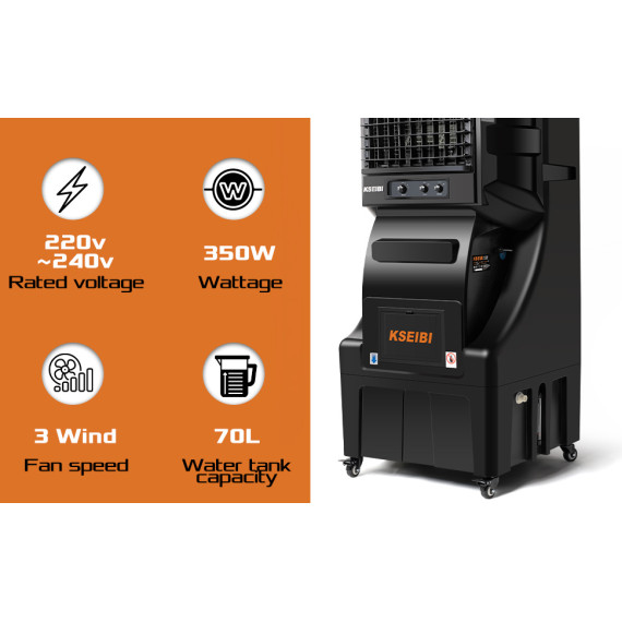 Enfriador de aire KAC 35-70 M, 70 L, 350 W eficiente | KSEIBI