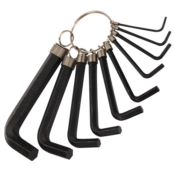 Premium Black Oxide Hex Key Set Ring | 10pc. Set for Precision Work | KSEIBI