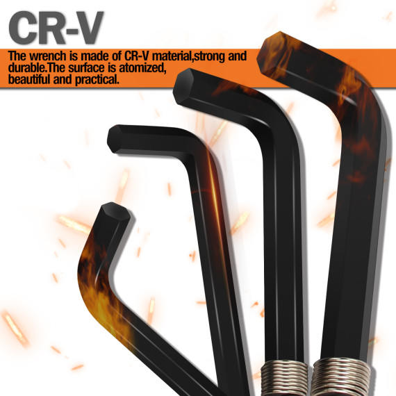 Premium Innensechskant-Kugelschlüssel Set mit Schwarzoxidbeschichtung | KSEIBI