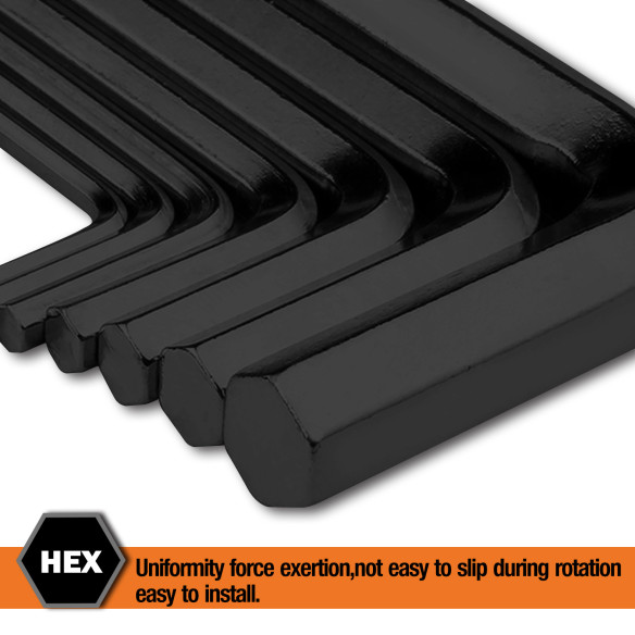 Premium Black Oxide Hex Key Set Ring | 10pc. Set for Precision Work | KSEIBI