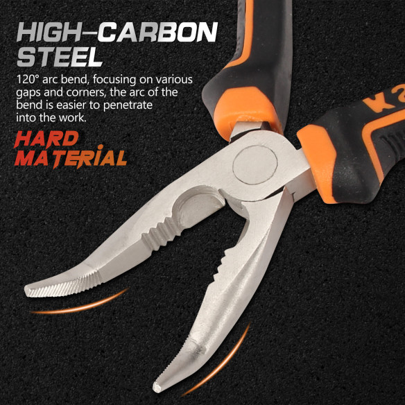 Clește cu vârf îndoit ProGrip pentru o precizie ridicată | KSEIBI