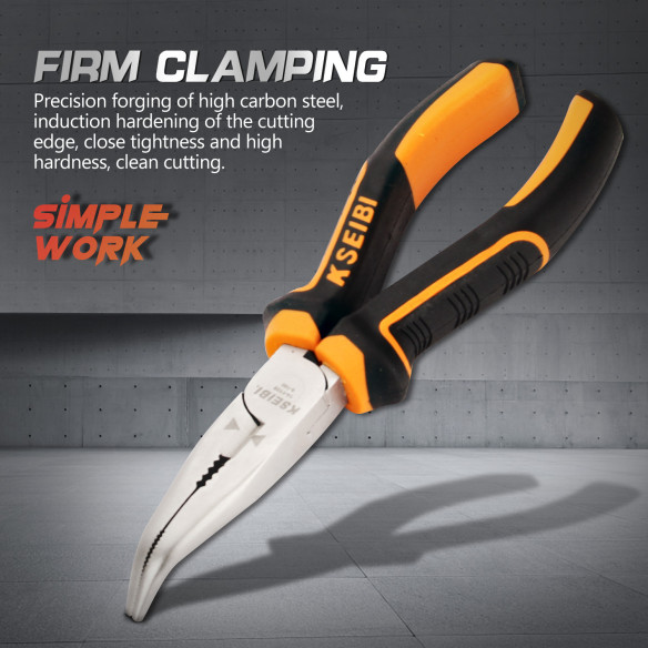 Pinza a becchi piegati ProGrip per lavori di precisione | KSEIBI