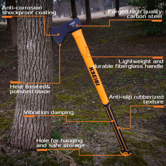 高质量玻璃纤维柄斧头，大号适用 | KSEIBI