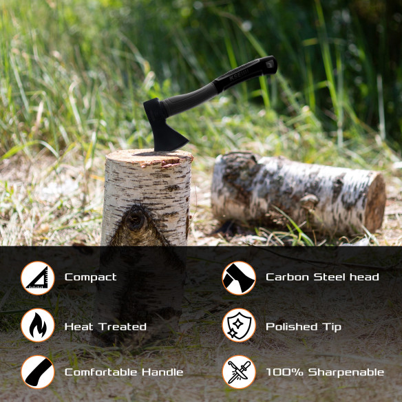 Hacha de fibra de vidrio 600g color negro | KSEIBI