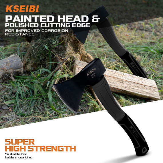 High-Quality Axe with Fiberglass Handle for Precision Cutting | KSEIBI
