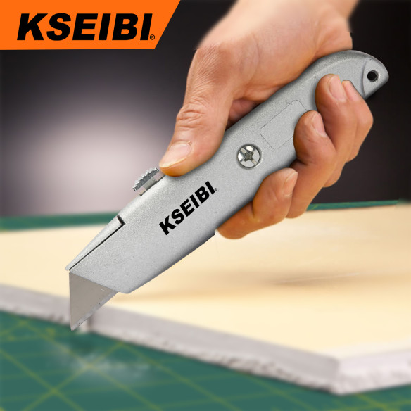 Couteau utilitaire rétractable en aluminium 150mm pour travaux lourds | KSEIBI