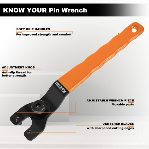 Hochwertiger Verstellbarer Stiftschlüssel für präzise Arbeiten | KSEIBI