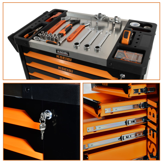 Organize Your Tools with the 7-Drawer Heavy-Duty Rolling Tool Cabinet | KSEIBI