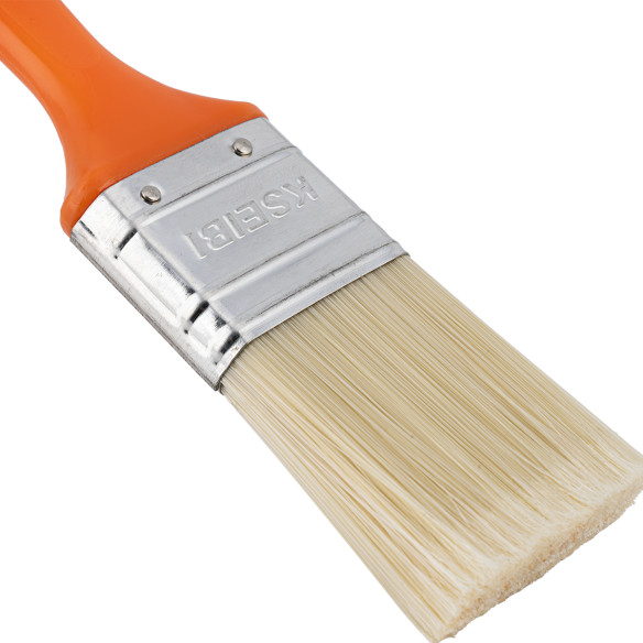 高品質なプラスチックハンドル白毛ペイントブラシ - オレンジ | KSEIBI