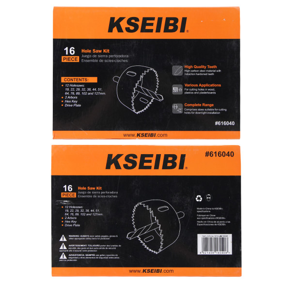 Kit de Sierras de Corona de Acero al Carbono | 16 Piezas | KSEIBI