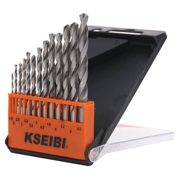 Metal Drill Bits Set, HSS-R / Plastic Case 13Pcs Set