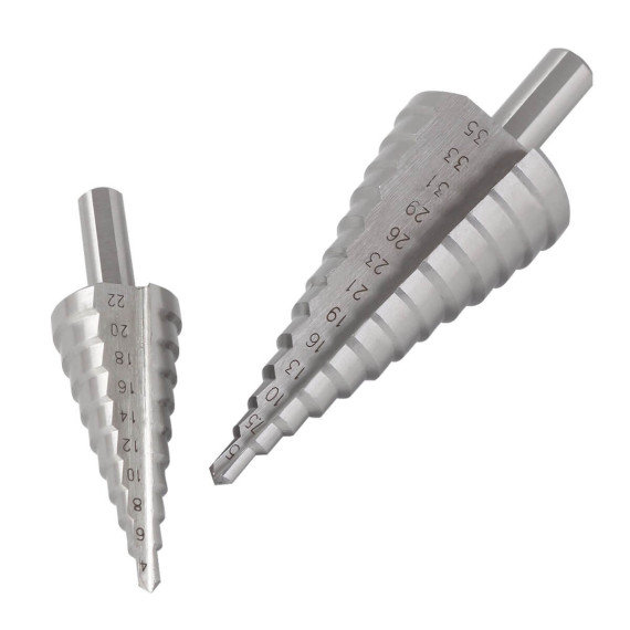 HSS Step Cone Drill Bits, power tool accessories, HSS step cone drill bits hole cutter.