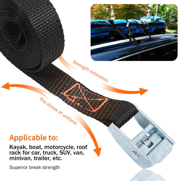 Tie Down Set 2-Pc., Safety Tools, tie down set holding down cargo, transport equipment, tie down straps set.